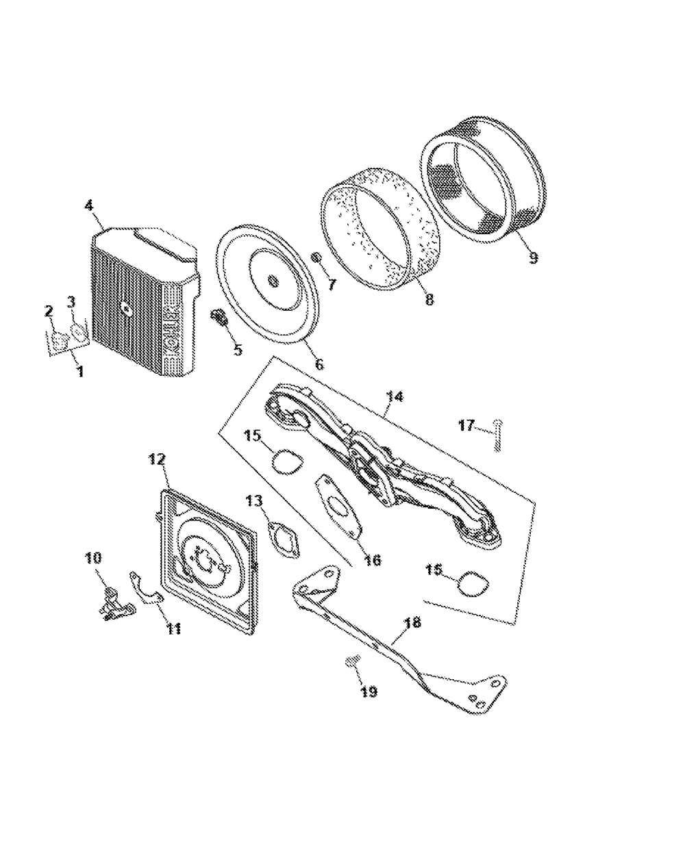 Cv23s-75592 Air Intake And Filtration Diagram and Parts List for M50-KHS 53AB5BBP750-23HP-OHV Cub Cadet Lawn Tractor